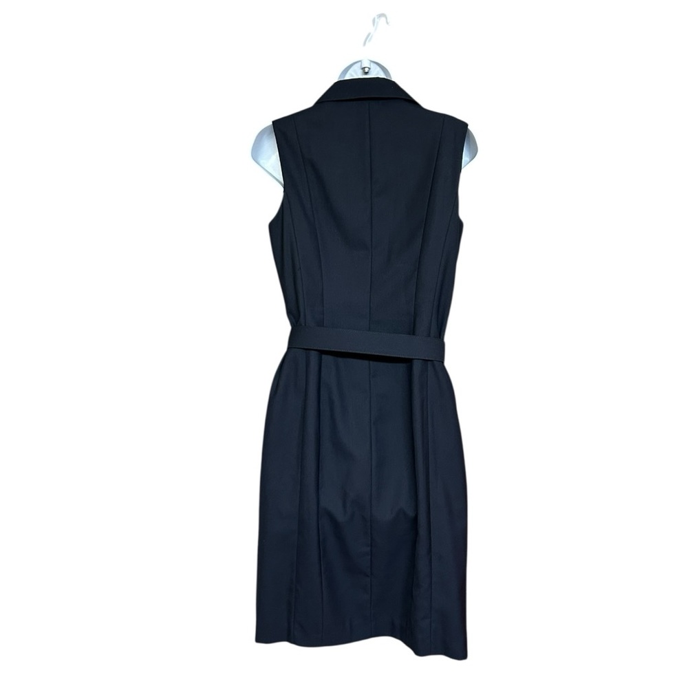 Calvin Klein Navy Blue Button Front Belted Vest Dress Size 6 - Picture 3 of 6